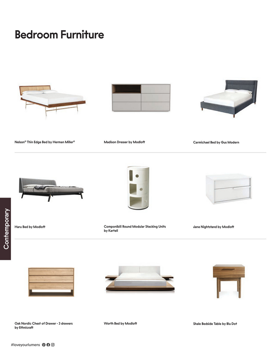 Lumens - Source Book Vol. 1 - Nelson Thin Edge Bed, Metal Base by