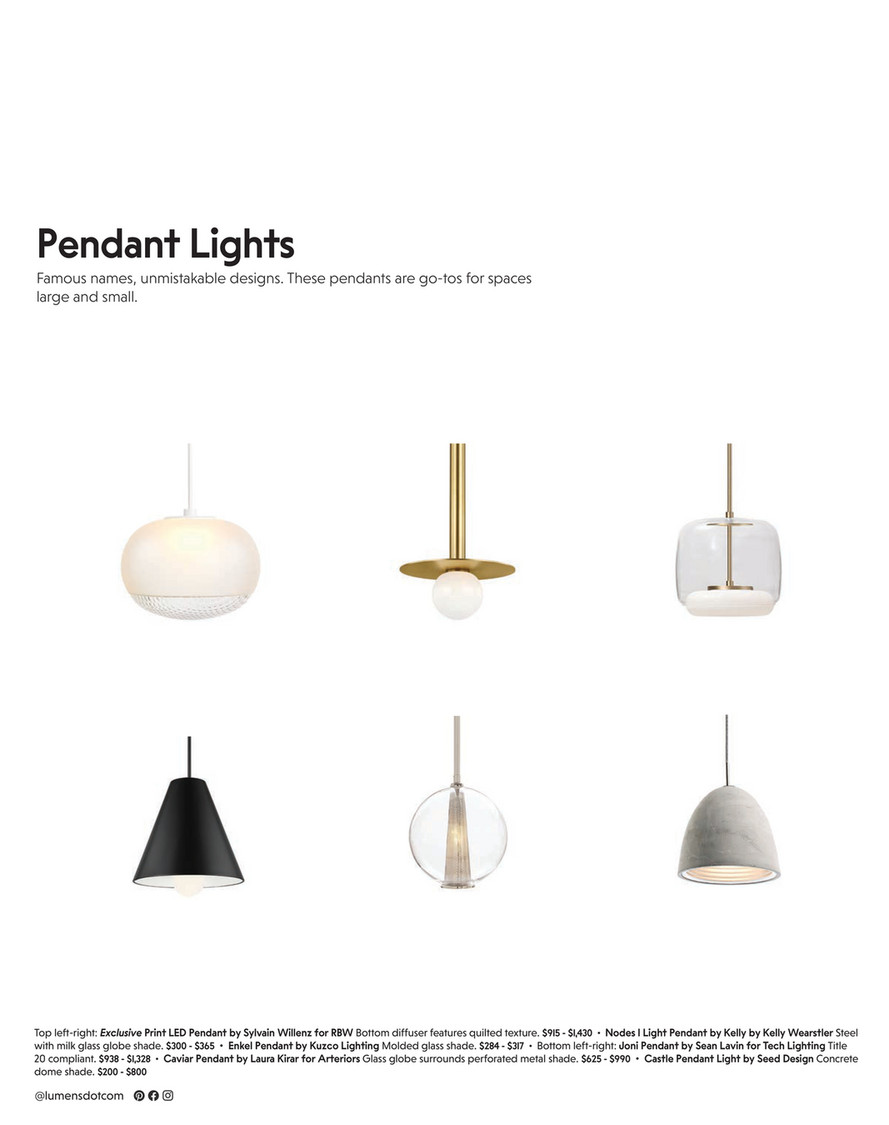 Lumens - Fall Design 2022 Catalog - Print LED Pendant Light by RBW